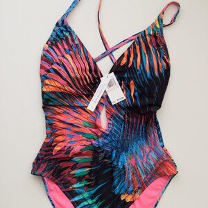Bleu Rod Beattie Wild Thing One-Piece Swimsuit | Multi-Color | Size 10 | NWT
